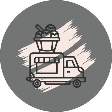 Dondurma kamyonu dondurulmuş şeker dağıtıyor.