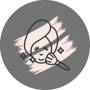 Gülümseyen kadının basit çizimi