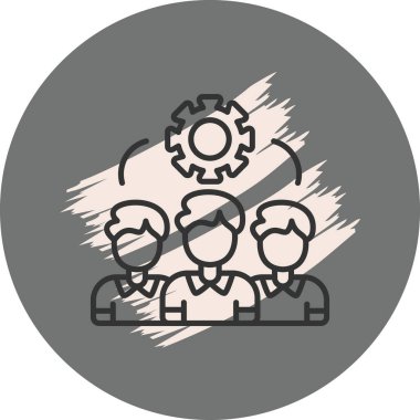 Yukarıda dişli sembolüyle işbirliği yapan üç adam var.