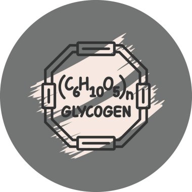 Glikojen molekülünün kimyasal yapısı, basit web simgesi