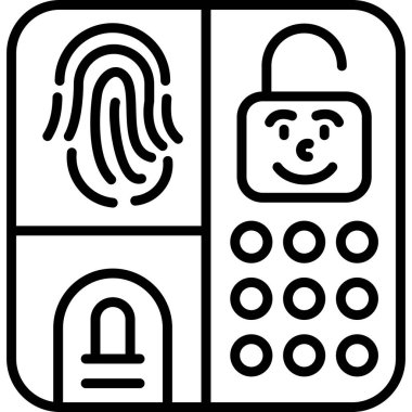 Parmak izi Çizgisi Simgesi Beyaz Arkaplanda İzole Edildi  