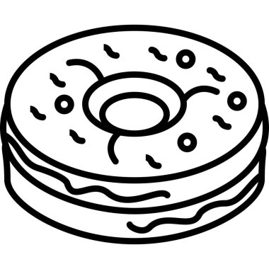 Kremalı ve şekerli yuvarlak donut.