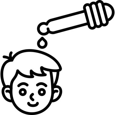 Çocuk kafasının üstündeki pipetten damlıyor