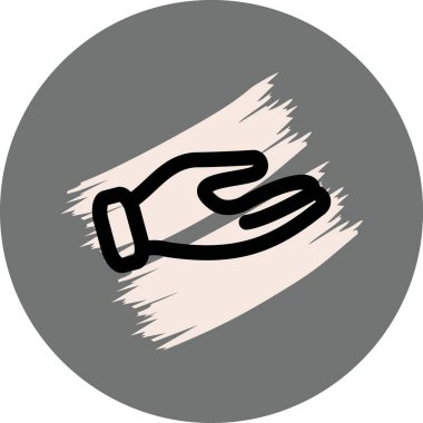 Fırça darbesi arka planına sahip el simgesi