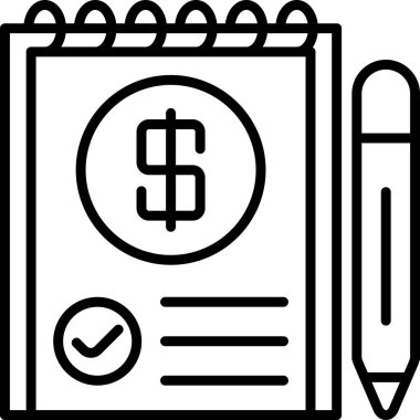 Dolar işareti ve kontrol listesini gösteren defter