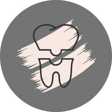 Diş ve taç ile basit bir diş simgesi