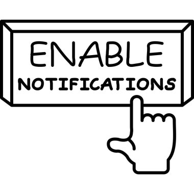 Bildirimleri etkinleştir Web simgesi vektör resimlemesi