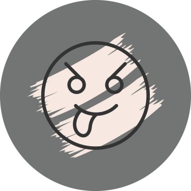 Oyuncu ifadesini gösteren basit çizgi film yüzü