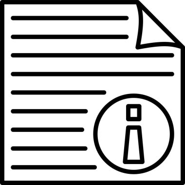 Bilgi simgesi ve metin satırlarını içeren belge