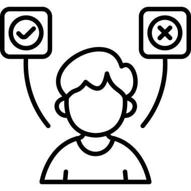 Evet ve hayır arasında seçim yapan kişi