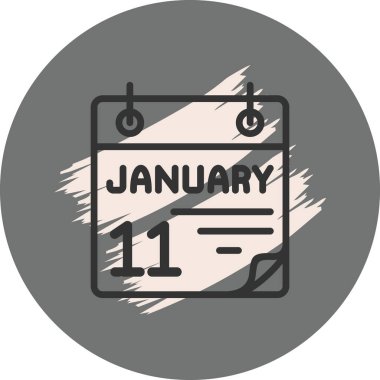 11 Ocak Simge takvim vektör çizimi 