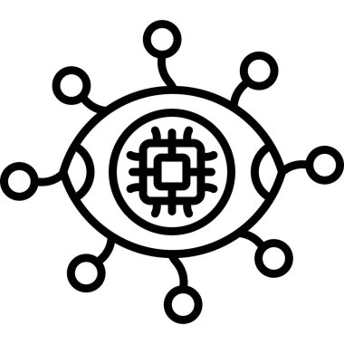 Abstract eye design with connected nodes