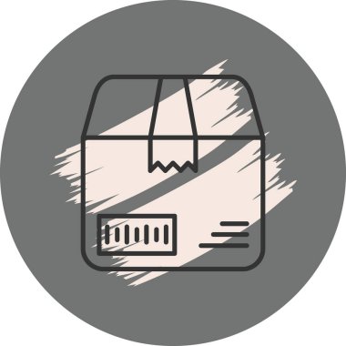 Barkod ve etiketli basit paket simgesi