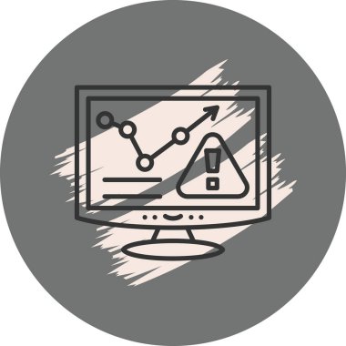 Uyarı ve grafik gösteren bilgisayar ekranı