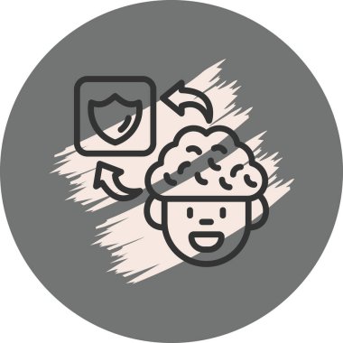 Kalkan simgesi ile çizgi film beyin koruması