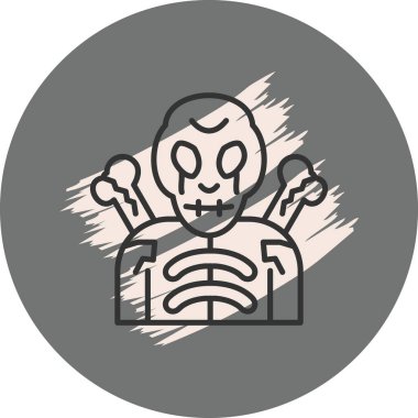 İskelet simgesi vektör çizimi tasarımı