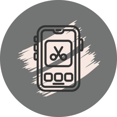 Makas simgesini ekranda gösteren akıllı telefon