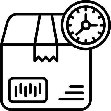 Etiketinde saat ve barkod olan paket