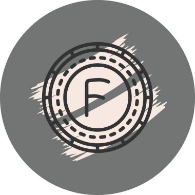 Lüksemburg Sikke Simgesi. Uygulama veya web sayfası için basit web logosu 