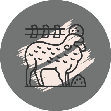 Koyun ikonu vektör illüstrasyon tasarımı