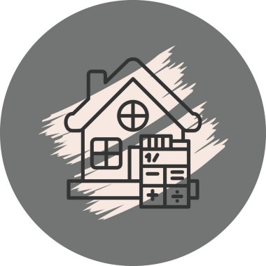 Cottage house icon. simple art illustration for app or web page 
