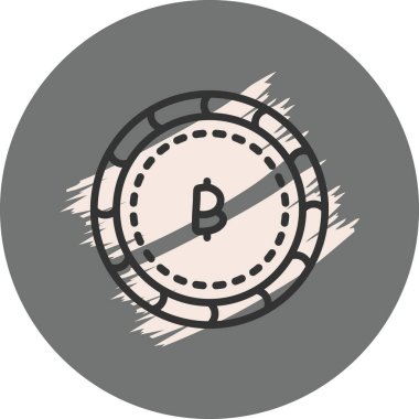 Dairesel hatları ve tasarımı olan bitcoin para