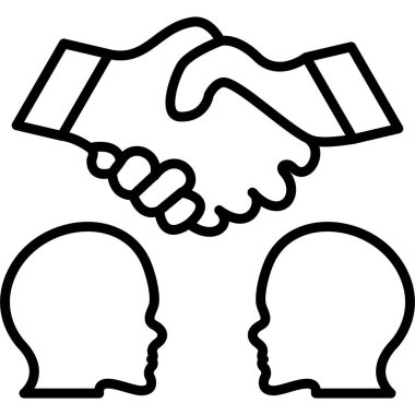 Yakınlarda soyut kafalarla titreyen iki el.