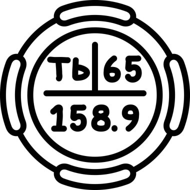 Terbiyum Kimyasal Element Basit Simge, Vektör