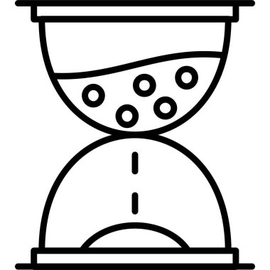 Küçük toplarla dolu basit bir kum saati.