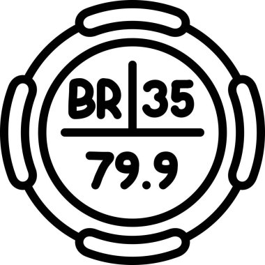 Bromine sembolü, periyodik tablonun kimyasal elementi, vektör simgesi