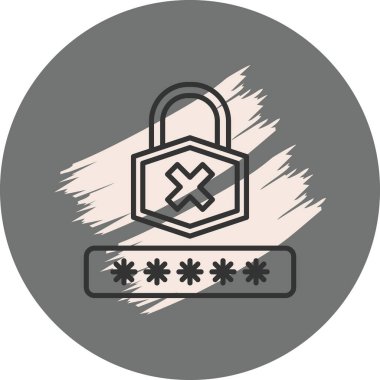 Yanlış parola metniyle kilitlenmiş asma kilit sembolü