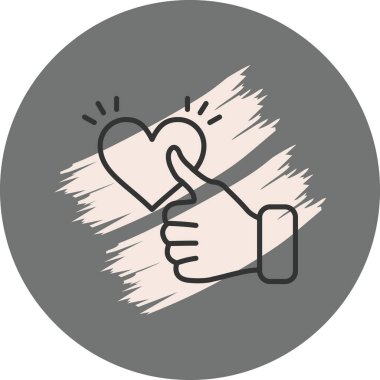 Gri arkaplandaki kalbe dokunmak