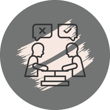 İki insan fikirleri tartışıyor ve kararlar alıyor.