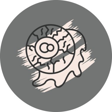 Yuvarlak Gri Arkaplanda Göz Simgesi 