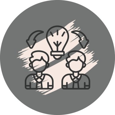 İki adam ampulle fikirleri tartışıyor.