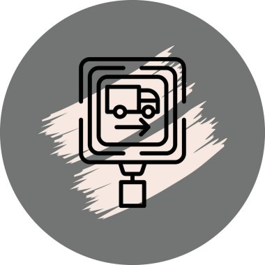 Ok yüklü teslimat kamyonunu gösteren simge