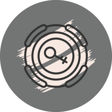 Kadın cinsiyet işaretini içeren dairesel sembol