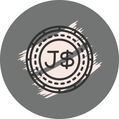 Jamaika Sikke Simgesi. Uygulama veya web sayfası için basit web logosu 