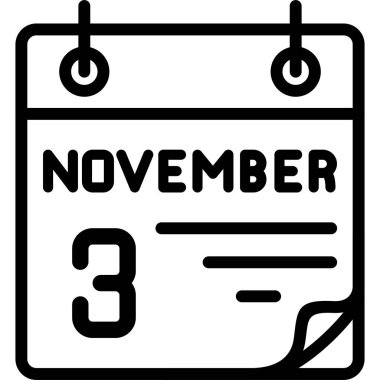 Kasım 3 takvim simgesi, özet biçimi 