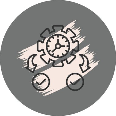 zaman yönetimi web simgesi, vektör illüstrasyonu          