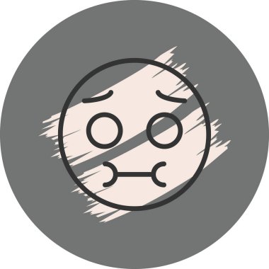 Endişeli yüz ifadesinin basit bir gösterimi