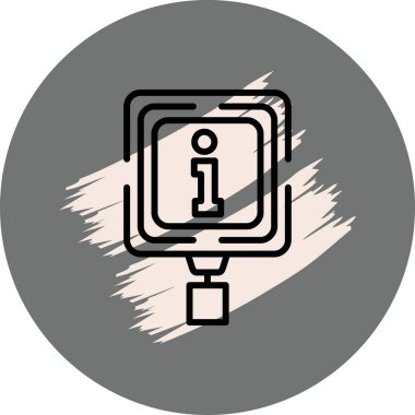 Dairesel arkaplan tasarımı içindeki bilgi sembolü