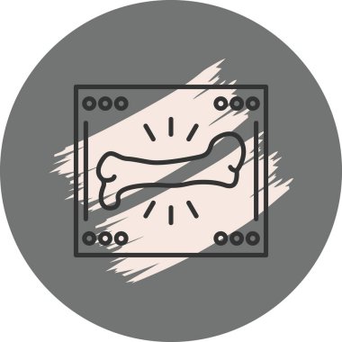 Dekoratif arkaplan ögelerine sahip kemik simgesi