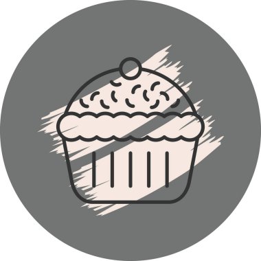 Şekerlemeli ve şekerli basit kek çizimi