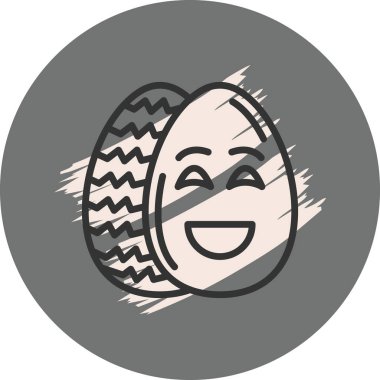 Dalgalı kabuklu gülen karikatür yumurtası