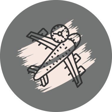 Arka planda saatle uçan uçak