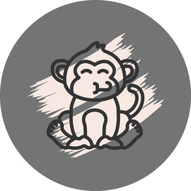 joyful monkey cartoon character icon