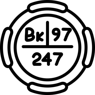 Berkelium sembolü, periyodik tablonun kimyasal elementi, vektör simgesi