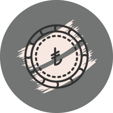 Circular coin design with currency symbol