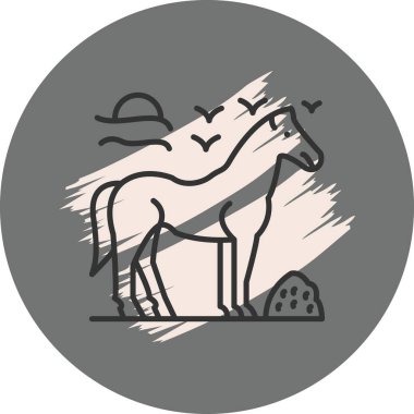 At vektörü illüstrasyonunun basit taslak simgesi